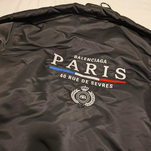 Balenciaga "Paris" Padded Shoulder Bomber Jacket - Picture 3 of 5